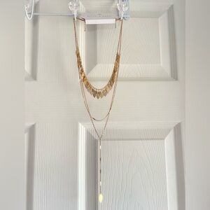 BRAND NEW w/Tags Gold Leaf Layered Necklaces